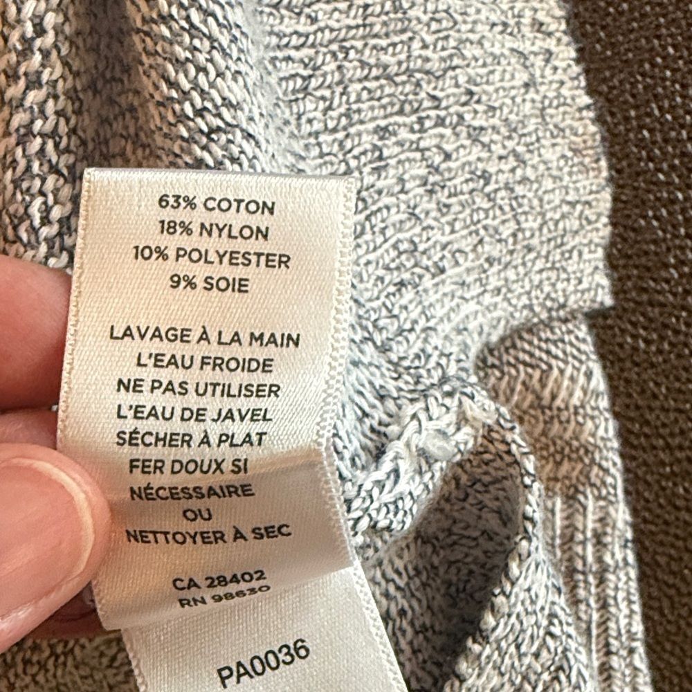 Lilla P Light Gray Deep V-Neck Sweater with silk blend size Large - Picture 5 of 8